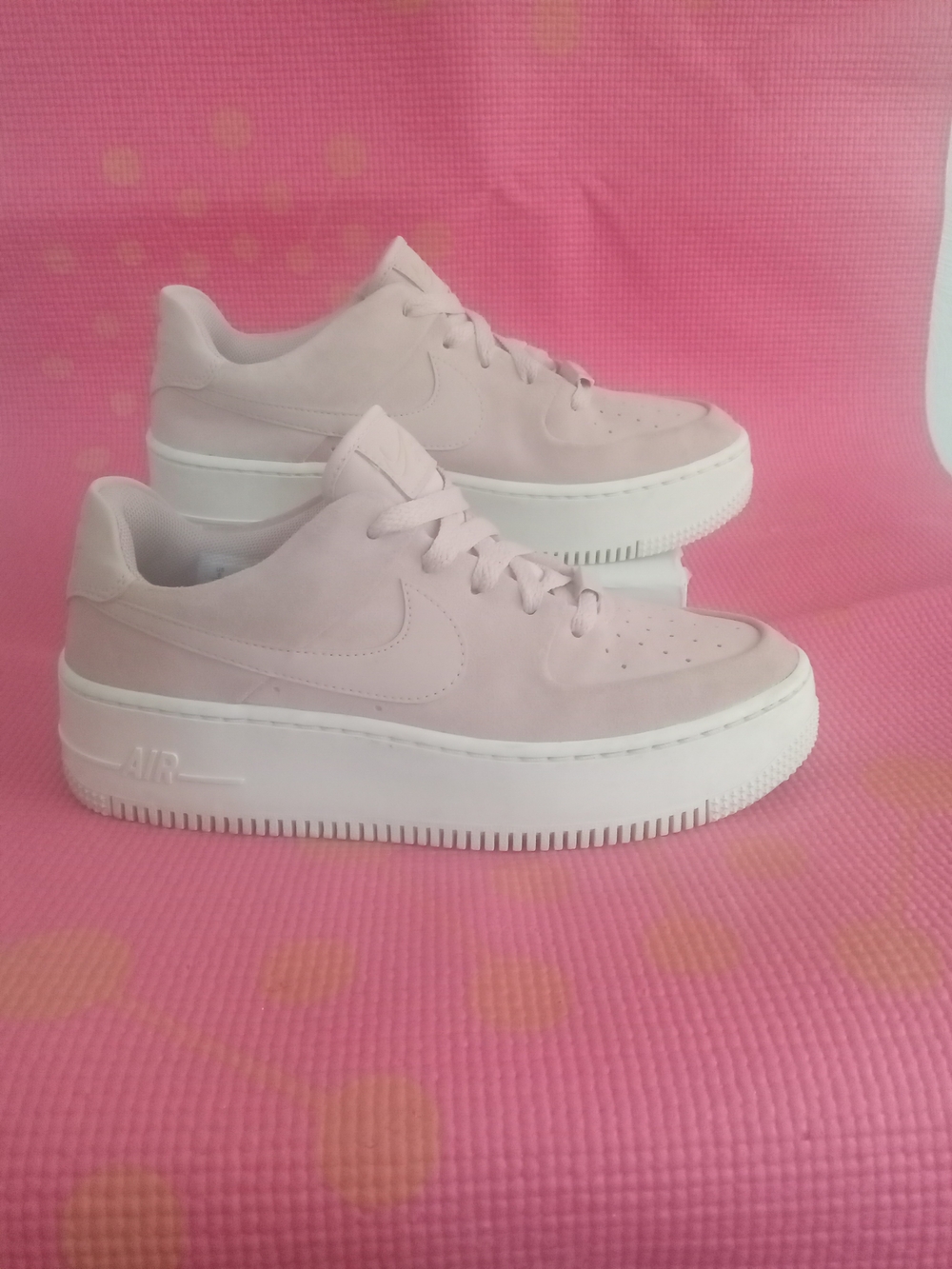 Nike Air Force 1 Women's Pale Pink Platform Sneakers AR5339-201 Sz 8